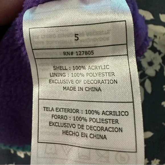 snozu girls size 5 purple and blue knit beanie - Picture 3 of 3